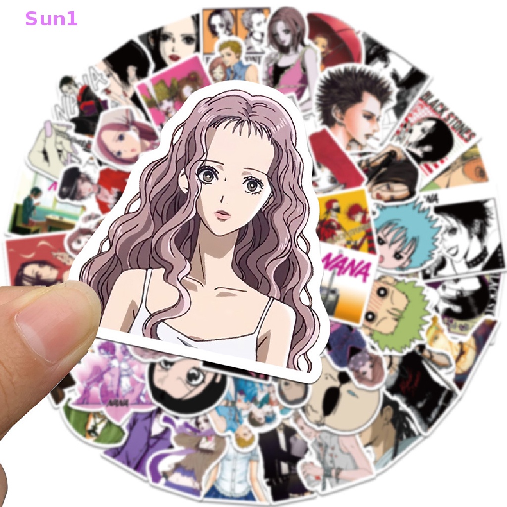 Bộ 50 Miếng Đề Can Dán Chống Nước Hình Anime NANA Sun1 Trang Trí Điện Thoại / Xe Hơi / Xe Máy