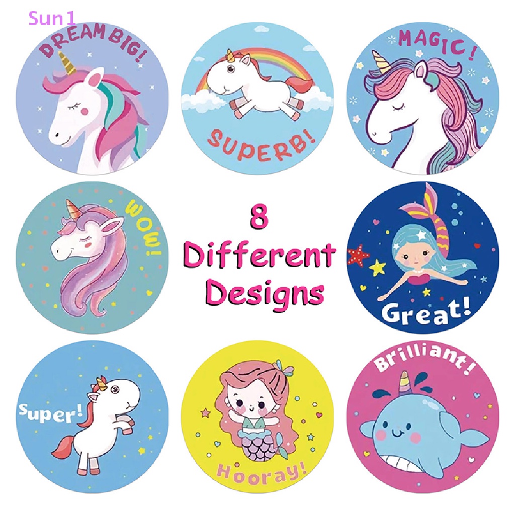 Cuộn 500 Miếng Dán 1 inch Hình Động Vật Dễ Thương Trang Trí Hộp Bánh