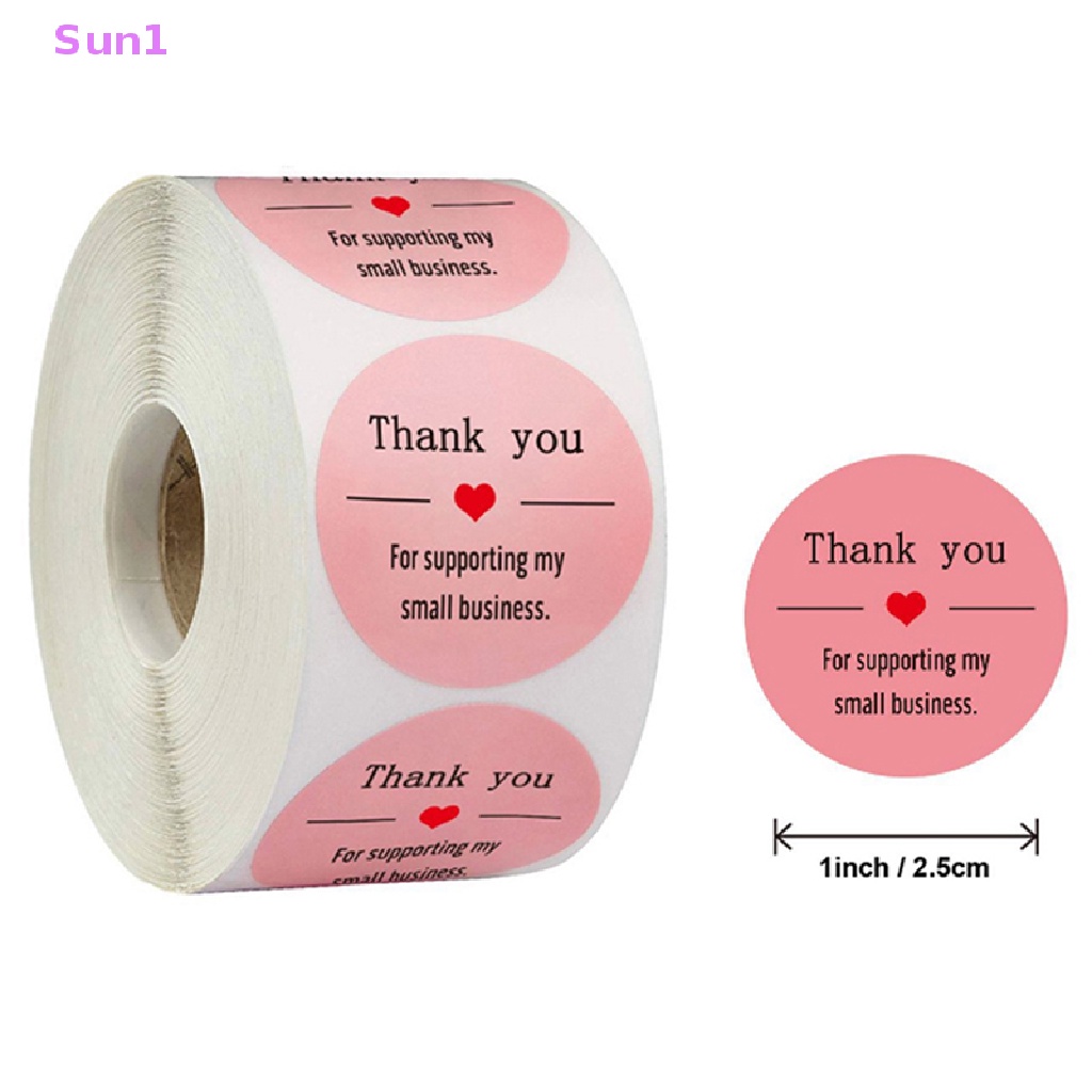 Bộ 500 Miếng Dán Màu Hồng In Chữ Thank You Sun1 Dùng Trang Trí Sổ Tay