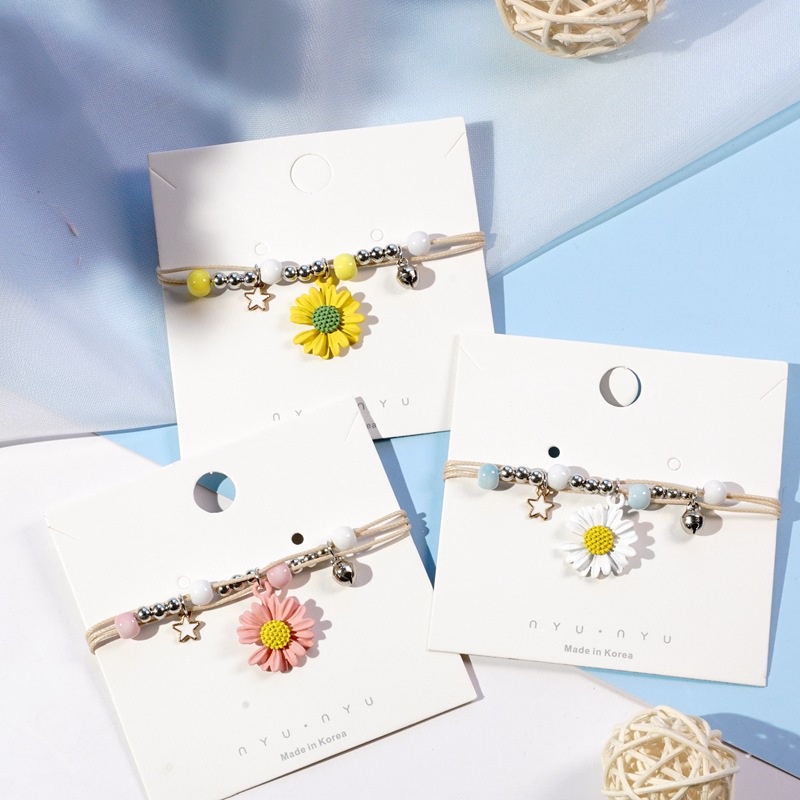 Vòng Tay Dây Bện Mặt Hình Hoa Cúc May Mắn Dễ Thương Thời Trang Cho Tuổi Teen /
