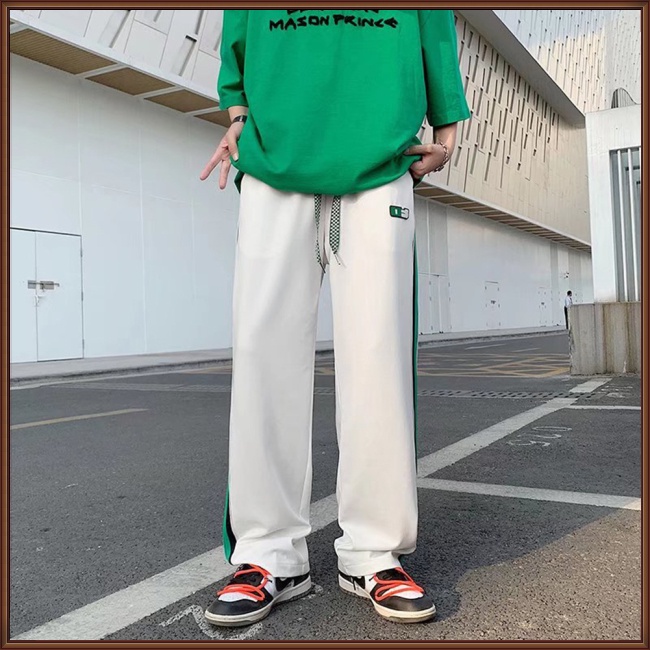 Quần Thể Thao Ống Rộng Họa Tiết Kẻ Sọc Thời Trang Mùa Hè Cho Nam