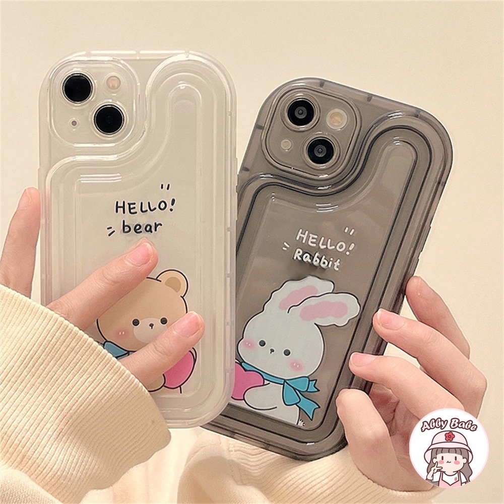 Ốp Điện Thoại TPU Mềm Chống Mồ Hôi In Hình Gấu Thỏ Cho Iphone 14 Pro Max 11 12 11 Pro Max X XS