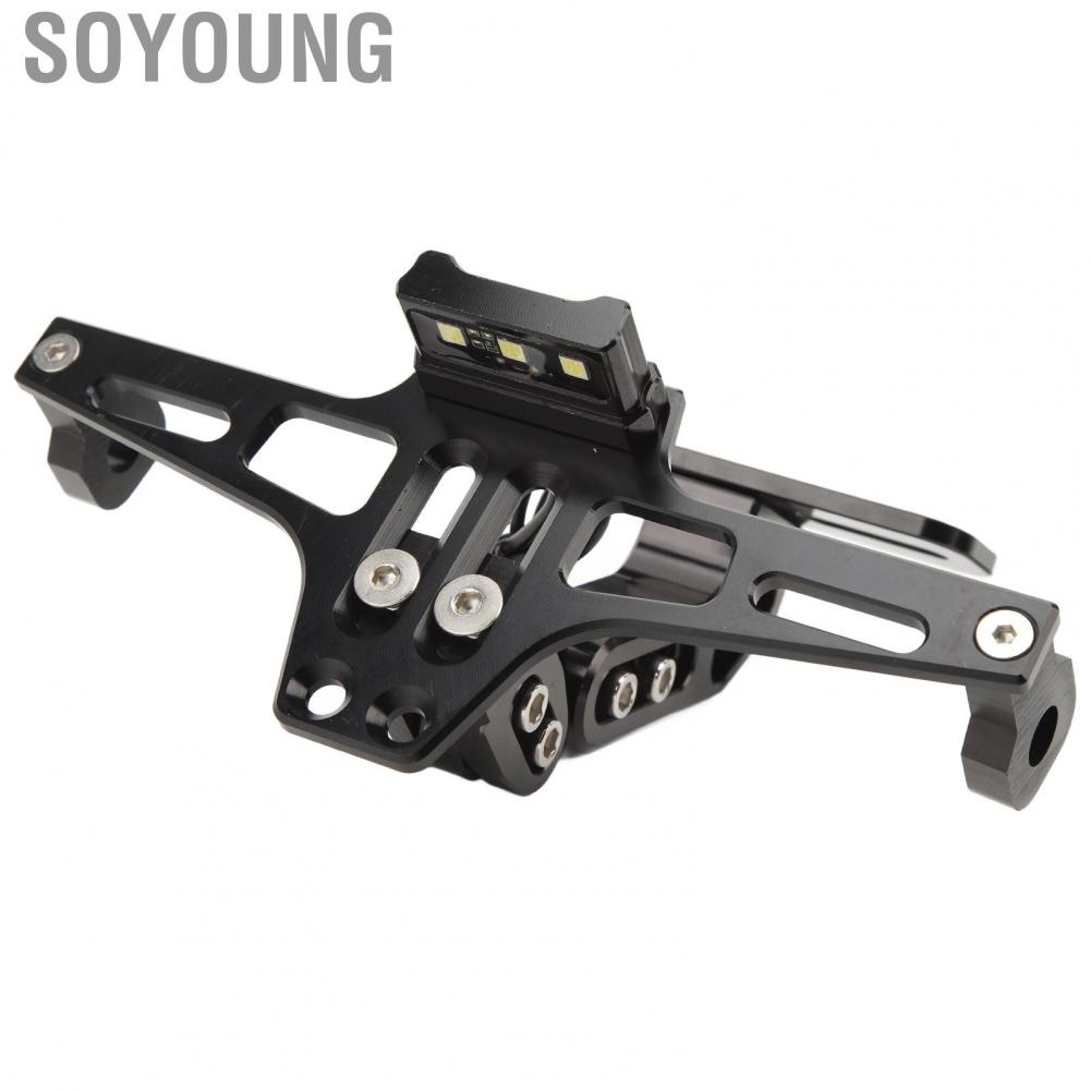 Soyoung Motorcycle License Plate Bracket  Frame Fender Eliminator Precise Scratch Protection with Light for 4in Base Road Legal Motorbike