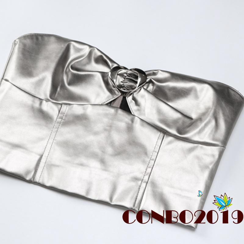 Áo Crop Top Không Tay Hở Lưng Có Khóa Kéo Gợi Cảm Cho Nữ