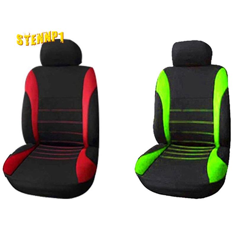 Bộ 2 Vỏ Bọc Ghế Trước Xe Hơi Có Túi Khí Màu Đen + Đỏ + Xanh Lá