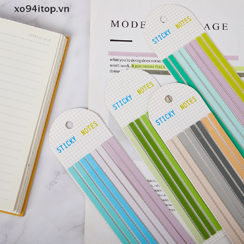 Set 160 Miếng Dán Ghi Chú Màu Macaron Trong Suốt Siêu Mỏng Tiện Dụng Cho Học Sinh / Văn Phòng