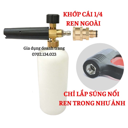 Bình phun bọt tuyết, Bình xịt bọt tuyết máy rửa xe dung tích 1L