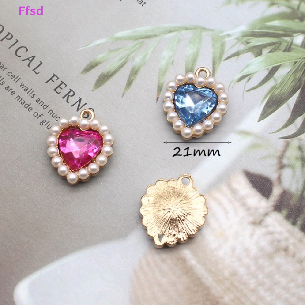 Mặt Ngọc Trai Kim Loại Hình Trái Tim 21 * 18MM Tự Trang Trí Quần Áo