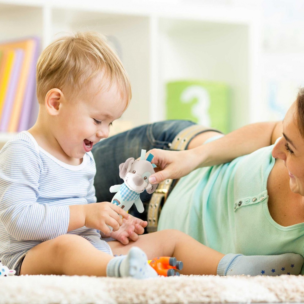 Đồ Chơi Nhồi Bông Cầm Tay Mềm Mại Thoải Mái Hình Động Vật Dễ Thương Cho Bé