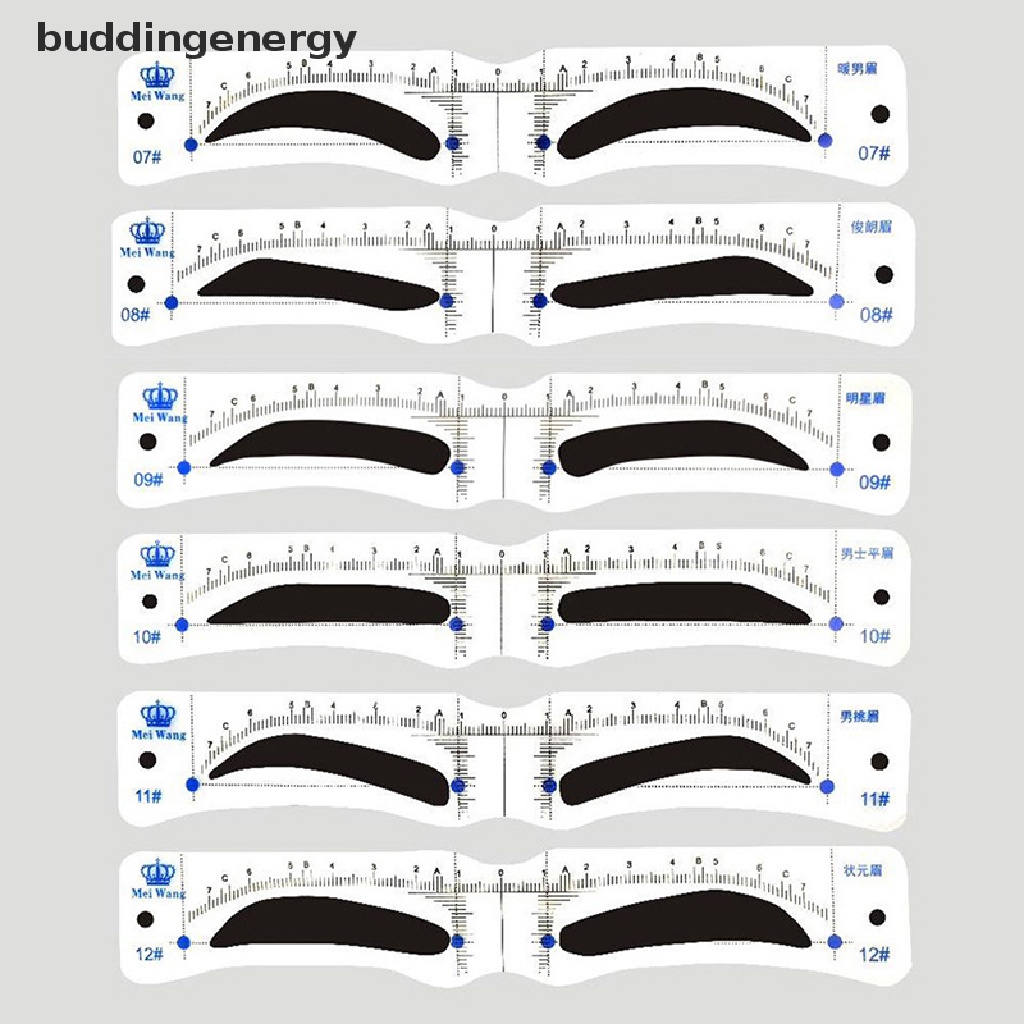 {BUDDI} Set 12 Khuôn Kẻ Định Hình Lông Mày Trang Điểm {BUDDI}