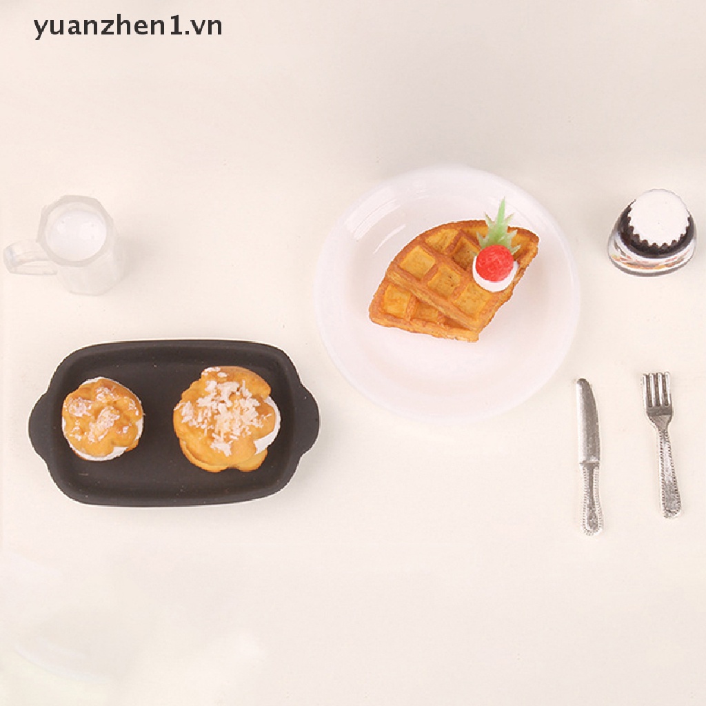 1 Bộ Mô Hình Bánh Waffle Mini Cho Nhà Búp Bê