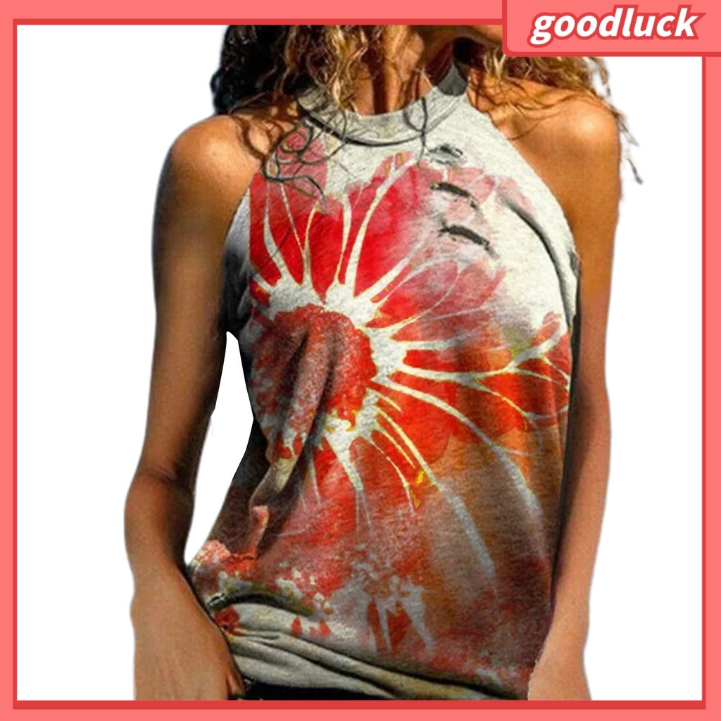 Áo Thun Sát Nách Dáng Rộng In Họa Tiết Hoa Thời Trang Mùa Hè Cho Nữ