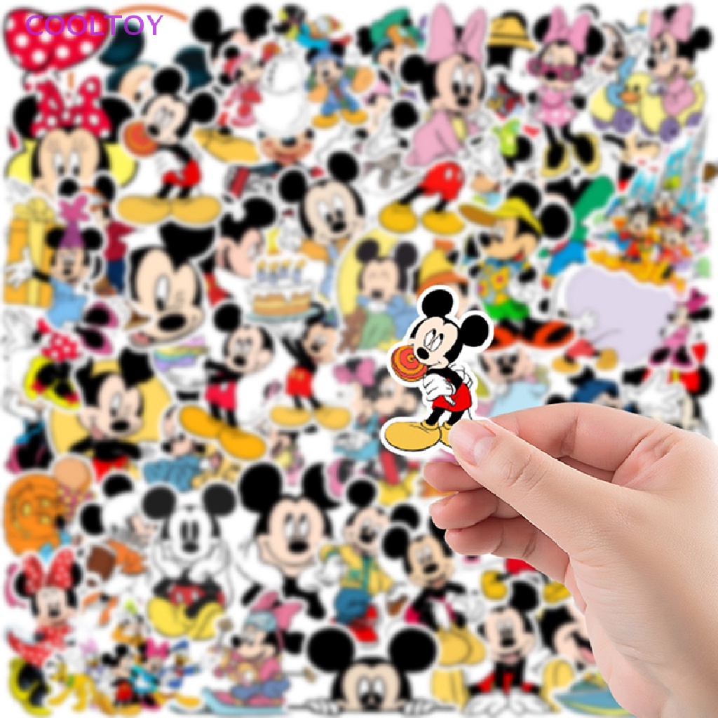 Túi 50 Sticker Hình Chuột Mickey Dán Trang Trí Ván Trượt / Điện Thoại