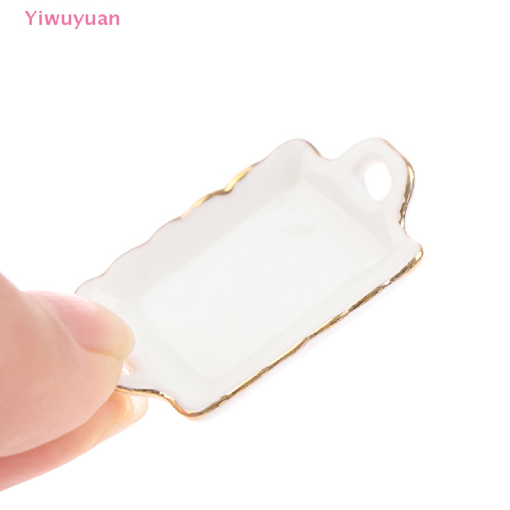 1 Đĩa Sứ Đựng Thức Ăn Đồ Ăn Cho Nhà Búp Bê Tỉ Lệ 1 / 12 Mới