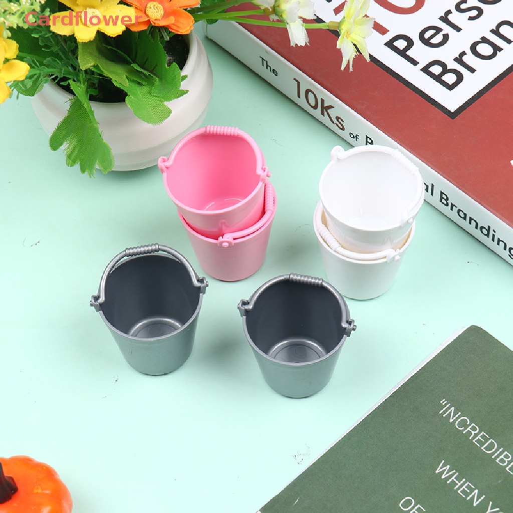 Bộ 2 Xô Mini Dễ Thương Dùng Để Trang Trí Nhà Búp Bê 1: 12