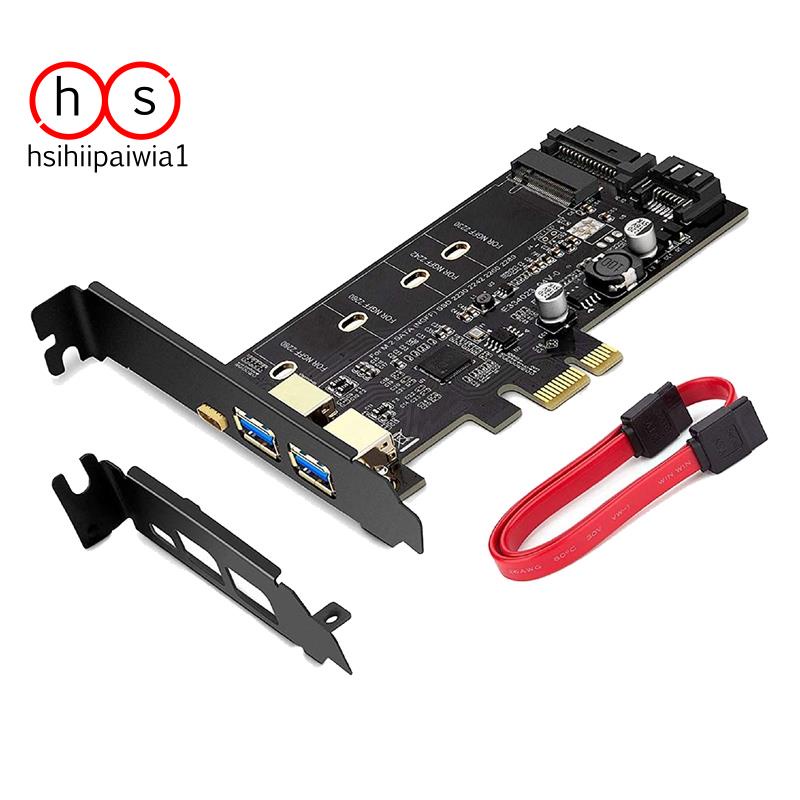 Thẻ Chuyển Đổi PCI-E Sang USB 3.0 PCI Incl.1 USB C Và 2 Cổng USB A M.2 NVME Sang PCIe 3.0 Kèm Giá Đỡ
