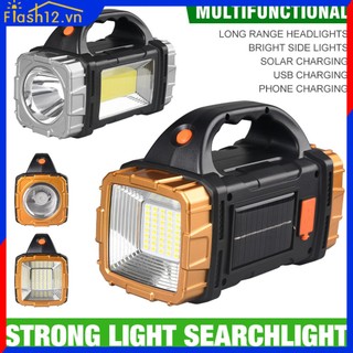 Đèn xách tay đa năng đèn pin đèn led sạc năng lượng mặt trời ngoài trời đèn rọi cầm tay flash12_vn