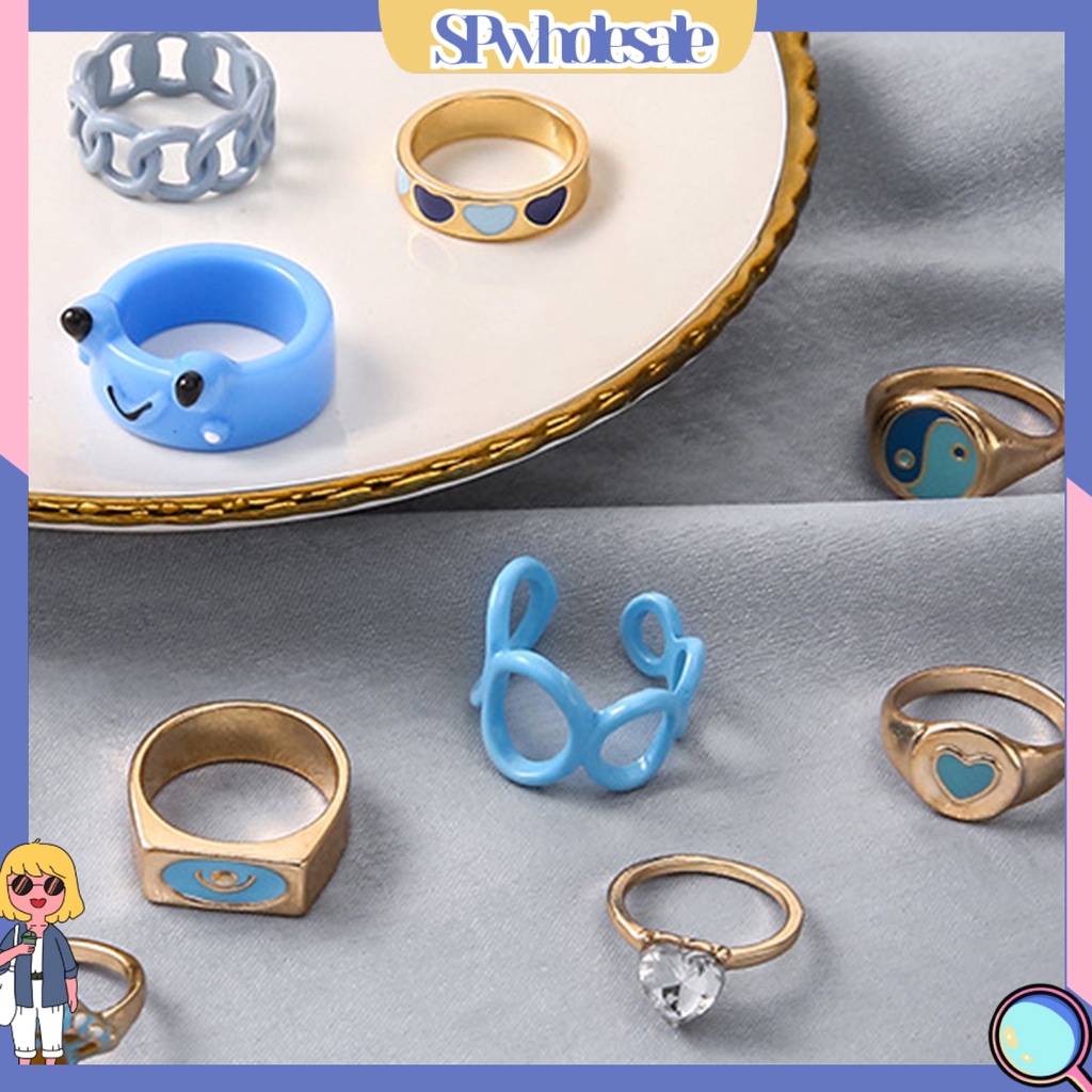 <SPwholesale> Bộ 12 Nhẫn Mở Bằng Hợp Kim Nhẹ Đa Năng Trang Trí Tiệc Tùng