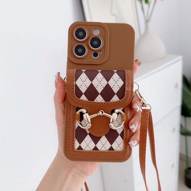 Ốp Điện Thoại Dạng Ví Có Dây Đeo Chéo Cho iPhone 11 11Pro 11 promax 13 Pro Max 14 Pro Max 12 X XR XS Max XR 7 / 8 Plus 6 / 6S