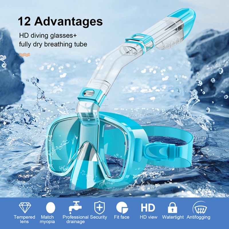 Bộ Mặt Nạ Lặn Chuyên Nghiệp Có Thể Gấp Gọn Kèm Hệ Thống Khô Và Giá Đỡ Camera Chống Sương Mù