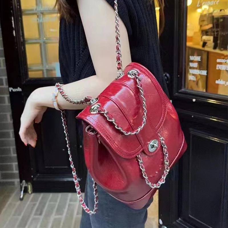 Ba Lô Mini Phối Dây Xích ,Thời Trang Hàn Quốc Phong Cách Thời Trang Mới 2023 Cho Nữ TTF805