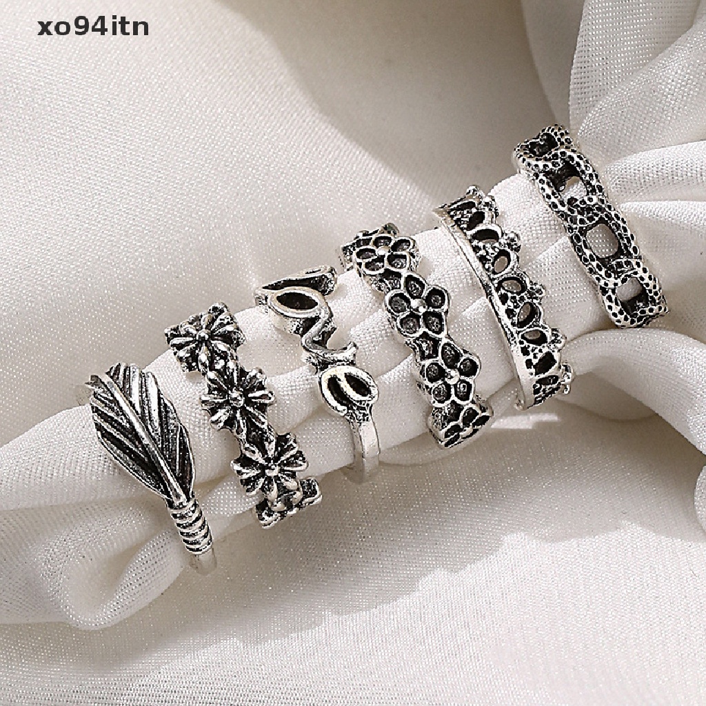 Set 6 Nhẫn Đeo Ngón Chân Họa Tiết Gợn Sóng Có Thể Điều Chỉnh Kích Cỡ