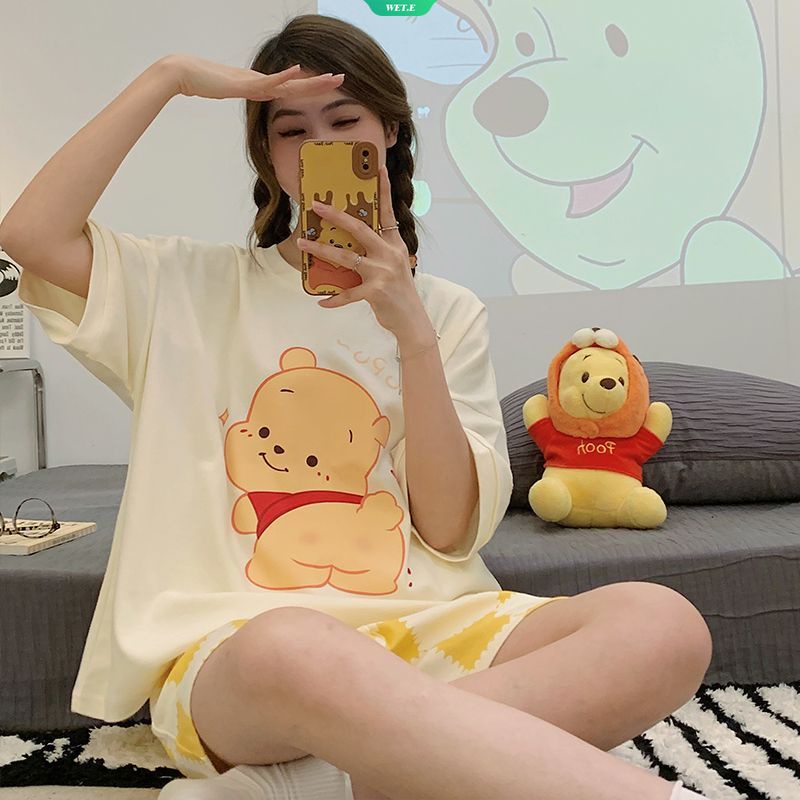 Bộ Đồ Ngủ Cotton Ngắn Tay Dáng Rộng In Hoạt Hình Sanrio Cinnamoroll Thời Trang Mùa Hè Hàn Quốc 2023 Cho Nữ