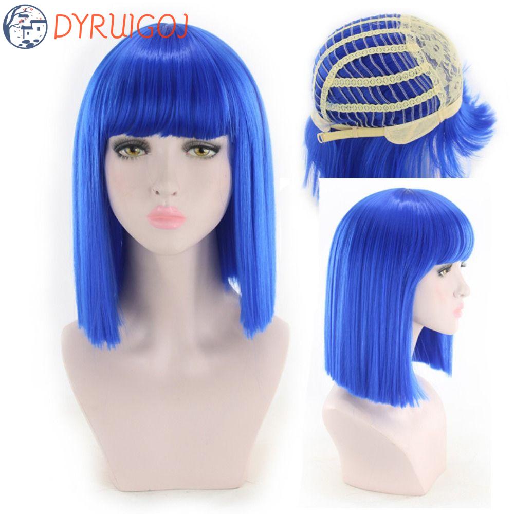 Bộ Tóc Giả Bob Thẳng Bằng Sợi Tổng Hợp Màu Tím Tự Nhiên Chịu Nhiệt Dùng Hóa Trang