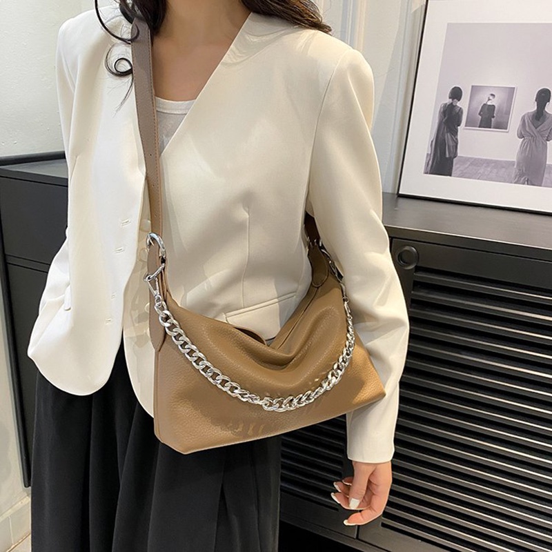 Túi Xách Cỡ Lớn Phối Dây Xích Đeo Vai Kiểu retro Hàn Quốc Thời Trang Cho Nữ