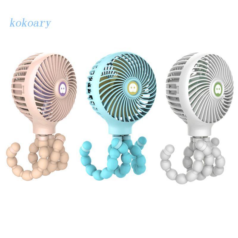 Quạt Sạc USB Cầm Tay Có Thể Điều Chỉnh Gắn Xe Đẩy Em Bé