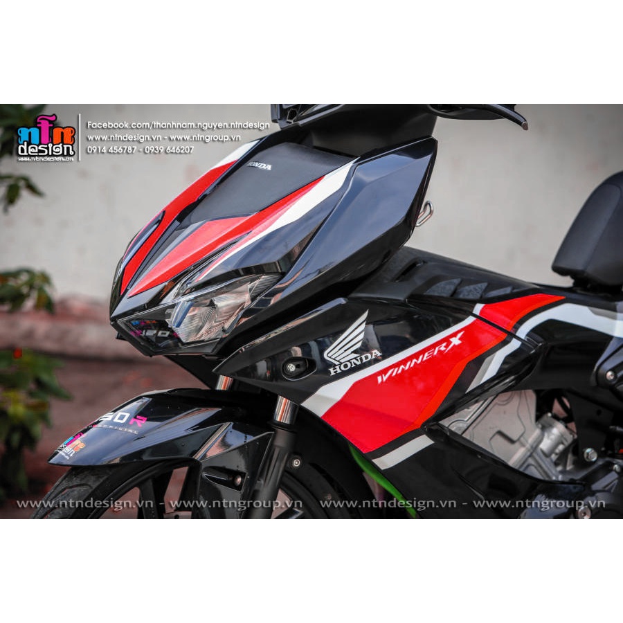 Tem rời Winner X xe đen - mẫu HRC phối tem đỏ siêu hot 2023