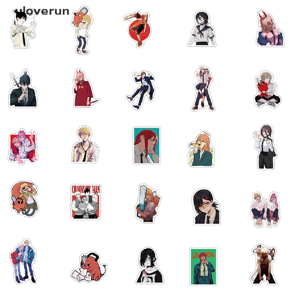 Bộ 50 Miếng Dán Trang Trí Ván Trượt / Va Li Họa Tiết Graffiti Phối Dây Xích Cá Tính