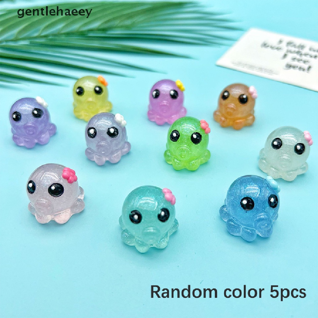 Bộ 5 Kẹp Tóc Hình Bạch Tuộc Màu Dạ Quang Độc Đáo DIY