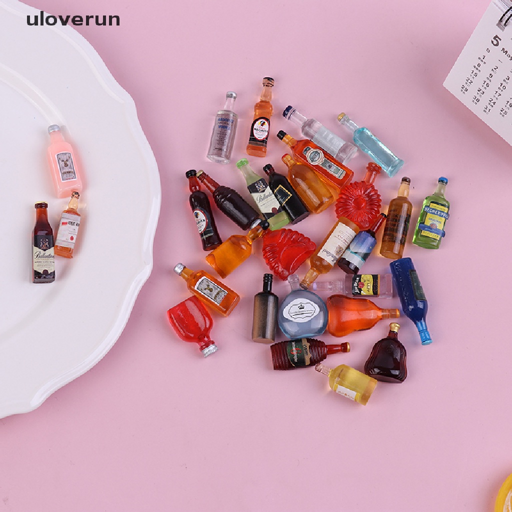 Set 10 Chai Rượu Mini Tỉ Lệ 1: 12 Dùng Để Trang Trí Nhà Búp Bê