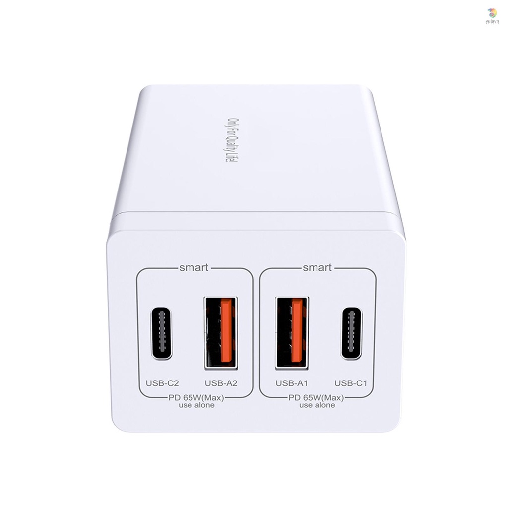 Trạm Sạc Nhanh 4 Cổng USB GAN 65W QC4.0 QC PD3.0 PD Type-C Cho Điện Thoại / Máy Tính Bảng / Laptop