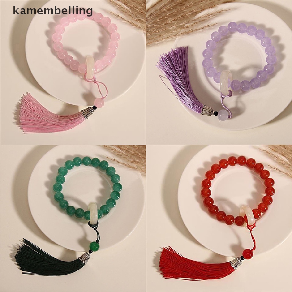 Kamembelling Vòng Tay Chuỗi Hạt Phật Giáo Tây Tạng Bằng Thủy Tinh Tự Nhiên Phối Tua Rua Cho Nam Và Nữ