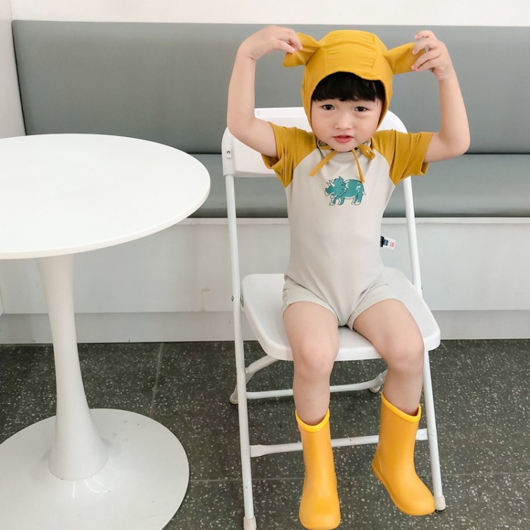Bộ Đồ Bơi Liền Thân 90-130cm Nhanh Khô Họa Tiết Khủng Long Dễ Thương Cho Bé Trai