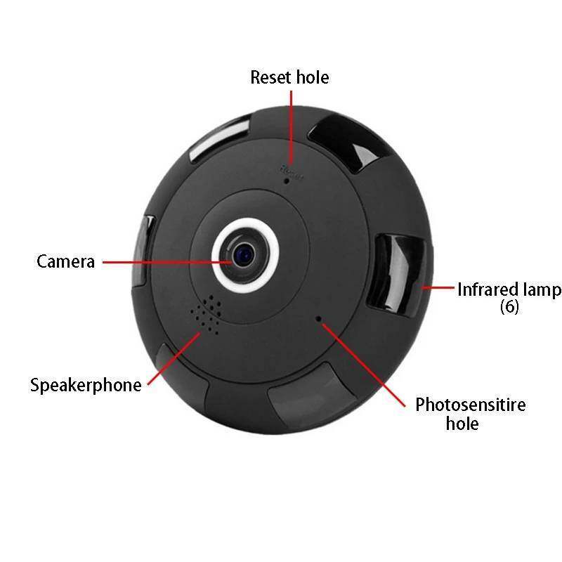 Camera Mắt Cá Không Dây Xoay 360 Độ Kết Nối WIFI Thông Minh V380 Pro 1080P