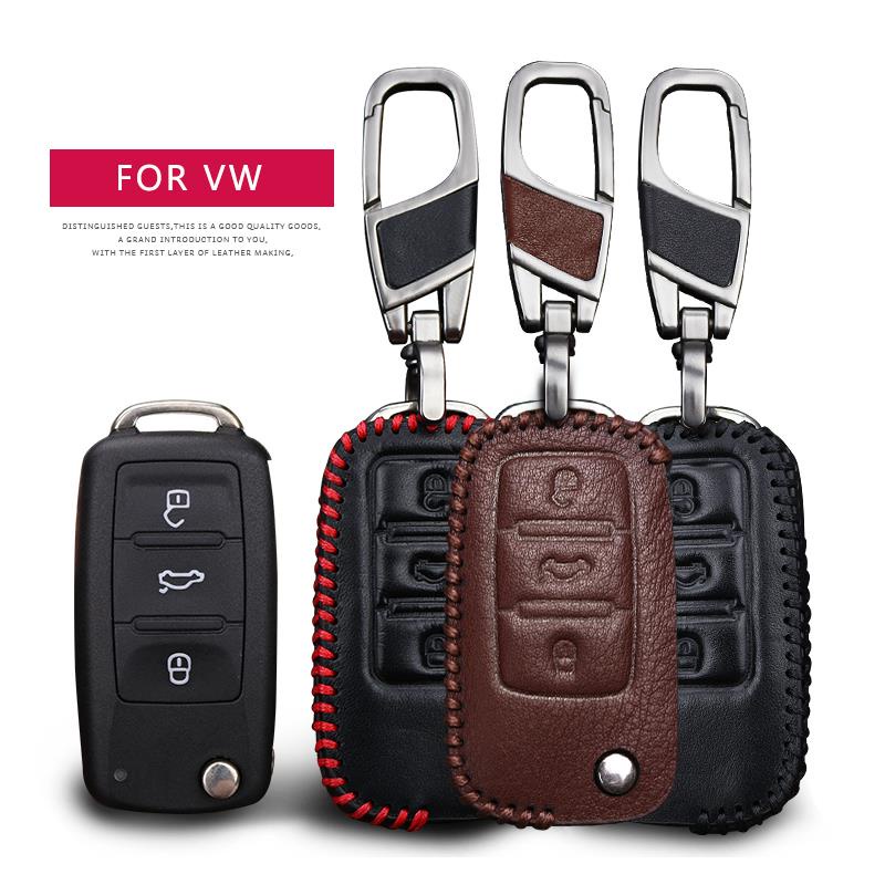 Vỏ Da Bọc Chìa Khóa Điều Khiển Từ Xa Cho Volkswagen VW Golf Polo Passat Tiguan Jetta Vento Scirocco Touran Sharan Fox Beetle Transporter Santana Flip Fob Giá Đỡ