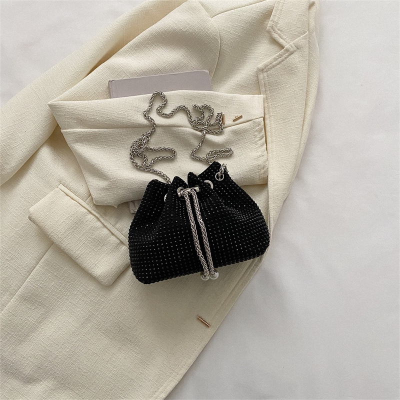 Túi Đeo Vai Dây Rút Đính Đá Thời Trang Mùa Xuân 2023 Giản Dị Dành Cho Nữ