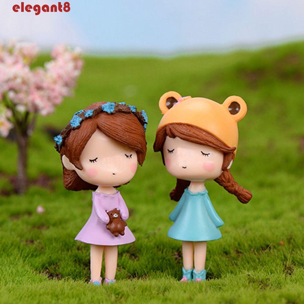 Set 4 Mô Hình Búp Bê Bé Gái Mini Bằng Nhựa PVC Trang Trí Tiểu Cảnh