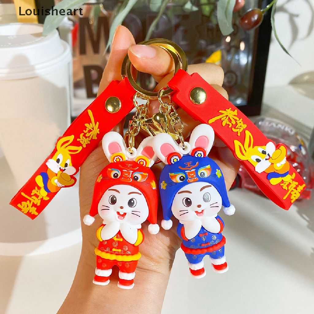Louisheart Móc Khóa PVC Họa Tiết Thỏ Hoạt Hình Dễ Thương