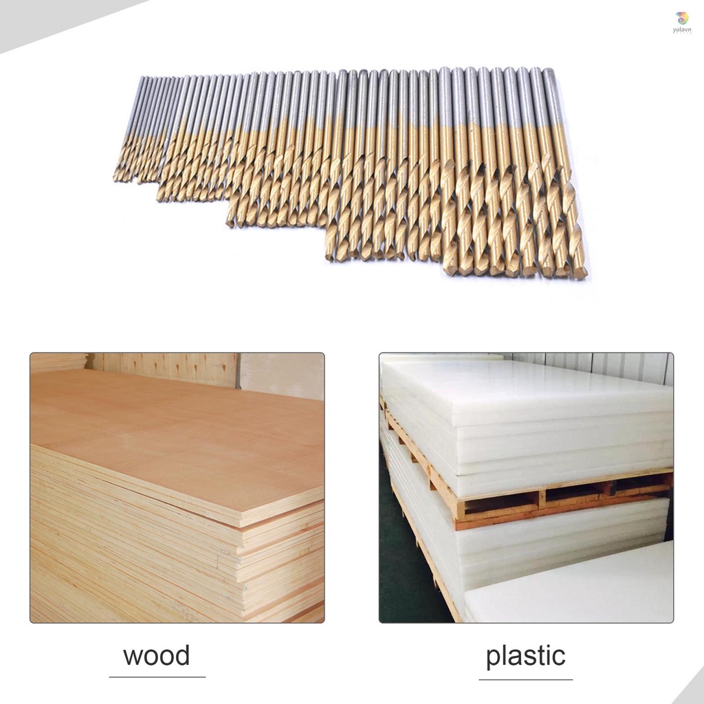 Bộ 50 Mũi Khoan Xoắn Thẳng 1mm 1.5mm 2mm 2.5mm 3mm Chuyên Dụng Cho Vật Liệu Gỗ