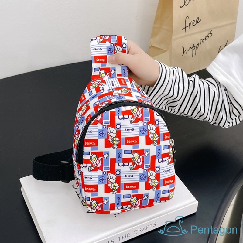 Túi Đeo Chéo Ngực Siêu Nhẹ In Họa Tiết Hoạt Hình Dễ Thương Phong Cách Hàn Quốc Cho Bé