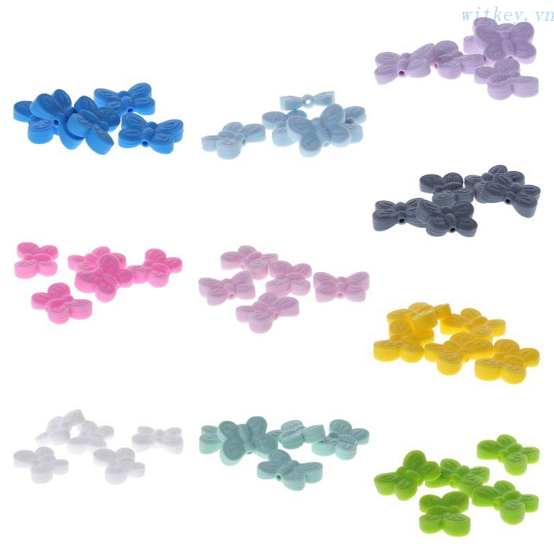 Chuỗi Hạt Silicone Không BPA Hình Hoa / Bướm Làm Đồ Thủ Công Cho Bé