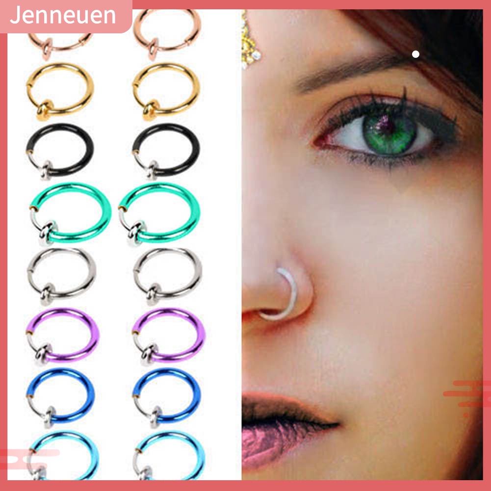 Bộ 2 Khuyên Mũi Không Xỏ Lỗ Dạng Kẹp Dành Cho Nam Nữ