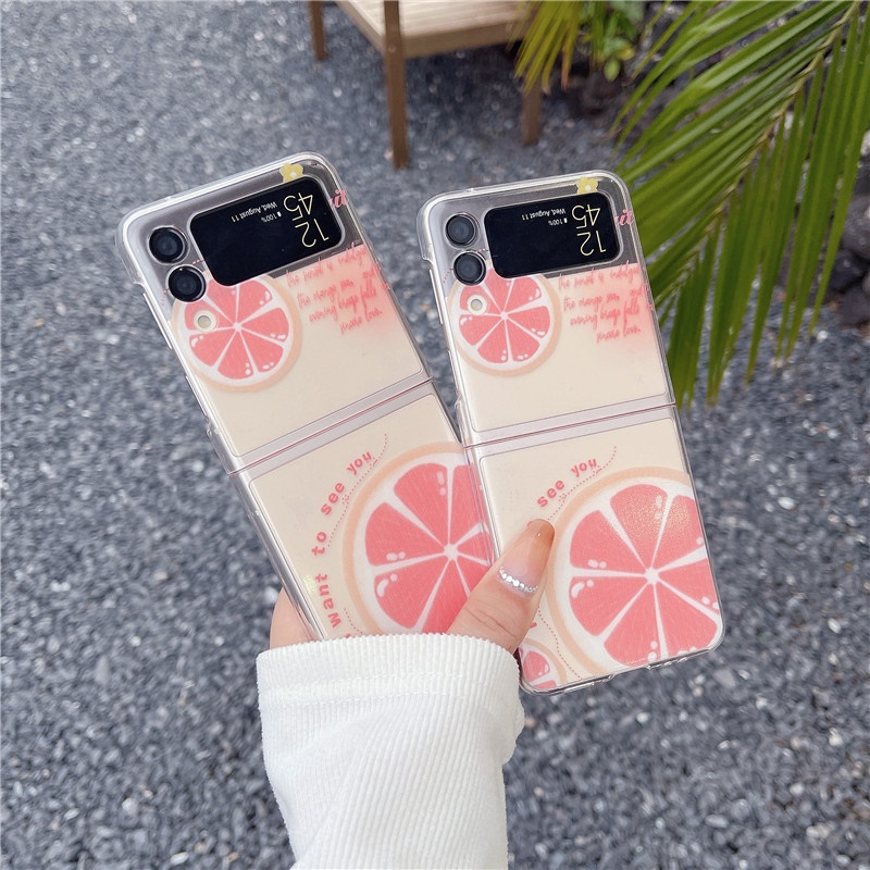 Ốp Điện Thoại Nhựa PC Cứng Chống Sốc Hình Lát Chanh Cho Samsung Galaxy Z Flip 3 4 5G Samsung Galaxy Z Flip 4