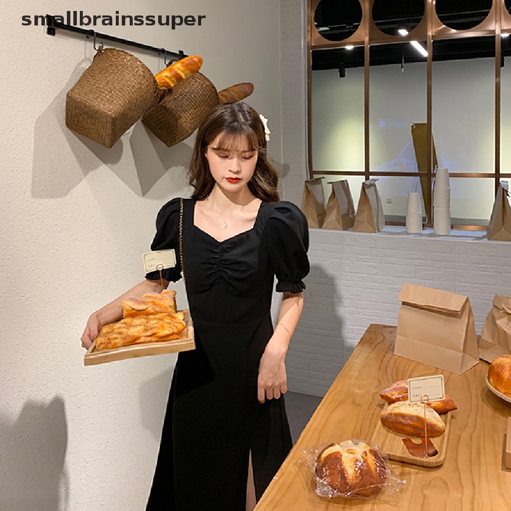 Đầm Dáng Chữ A Màu Trơn Phong Cách Hàn Quốc Thanh Lịch Cho Nữ