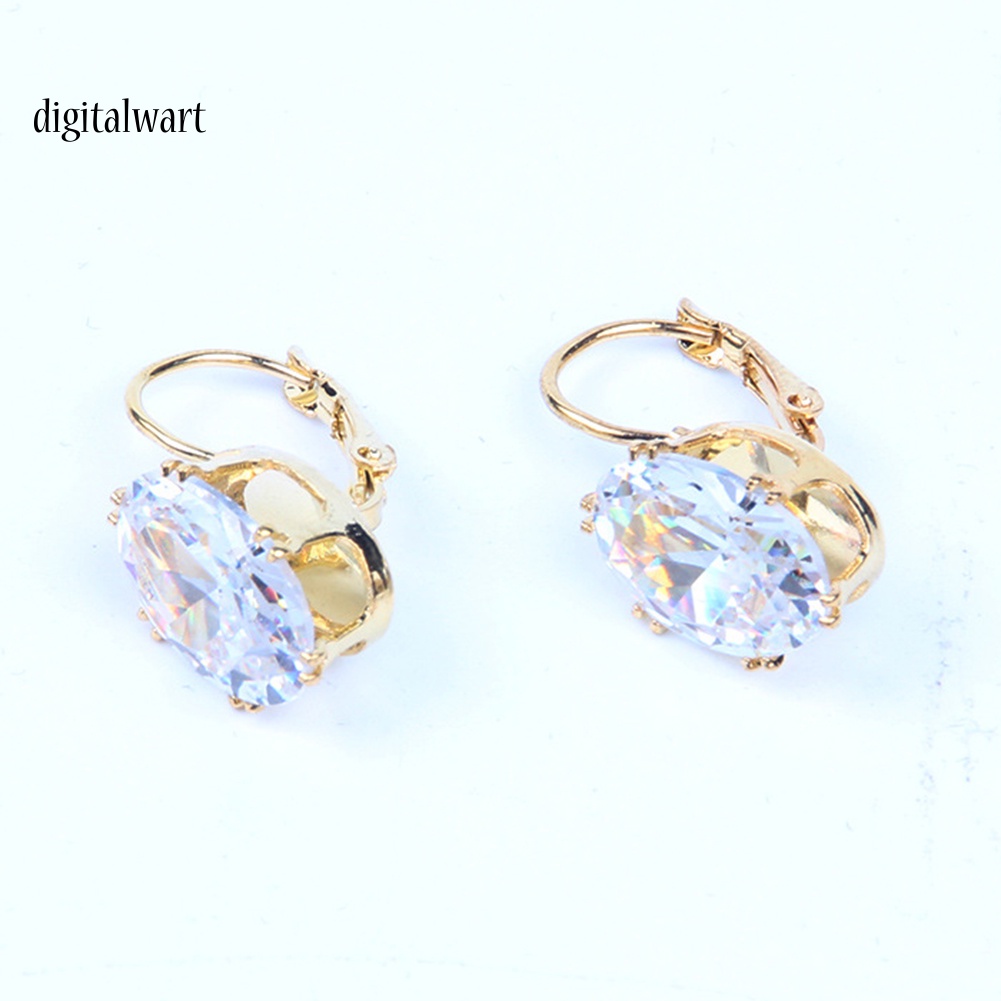 Kỹ Thuật Số| Bông Tai HợP Kim HìNh GiọT NướC ĐíNh Đá Sang TrọNg