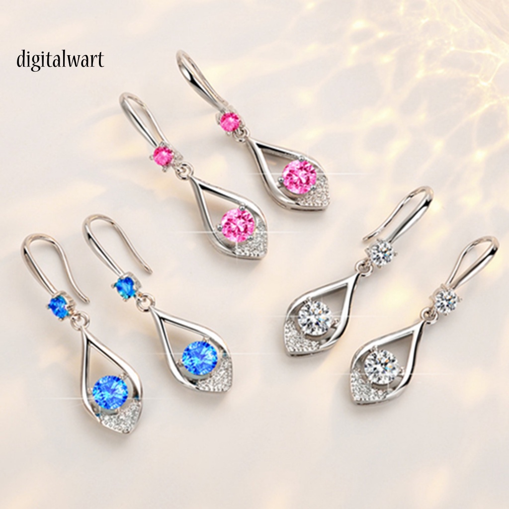 Kỹ Thuật Số| Bông Tai HợP Kim HìNh GiọT NướC ĐíNh Đá Dễ Thương